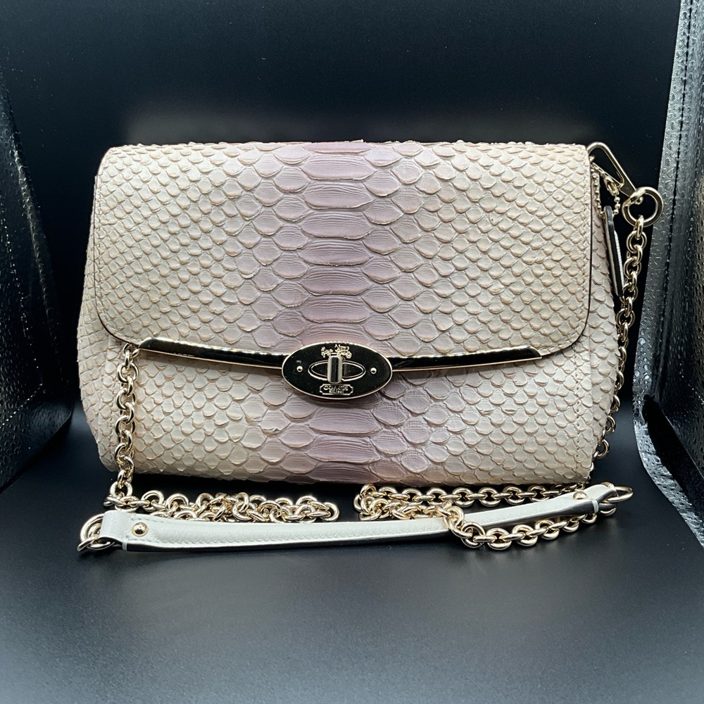 Coach Madison Limited Edition Python Embossed Shoulder Bag.